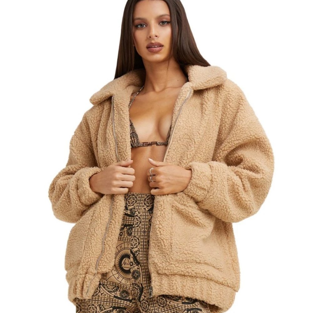 I.AM.GIA Teddy Pixie Coat Caramel - Picture 3 of 5